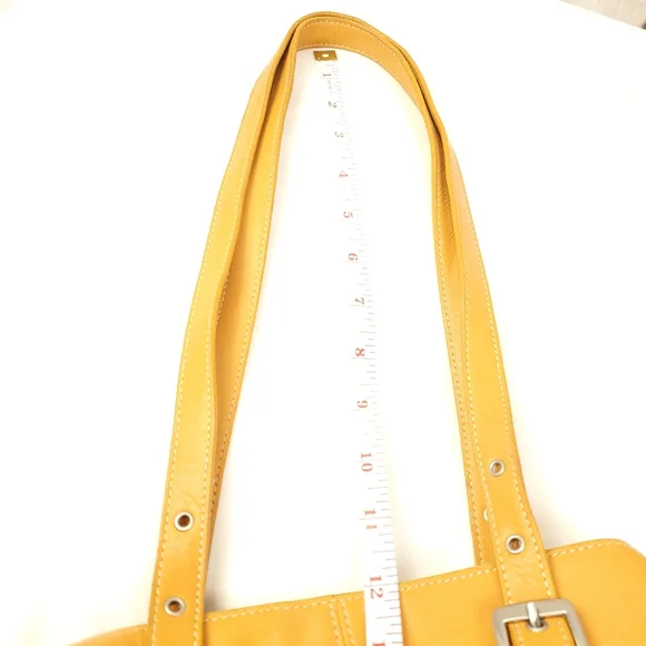 Tignanello Goldenrod Leather Double Strap Handbag - Picture 10 of 15
